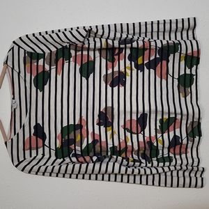 Boden Striped Print L/S Tee Top size US 10